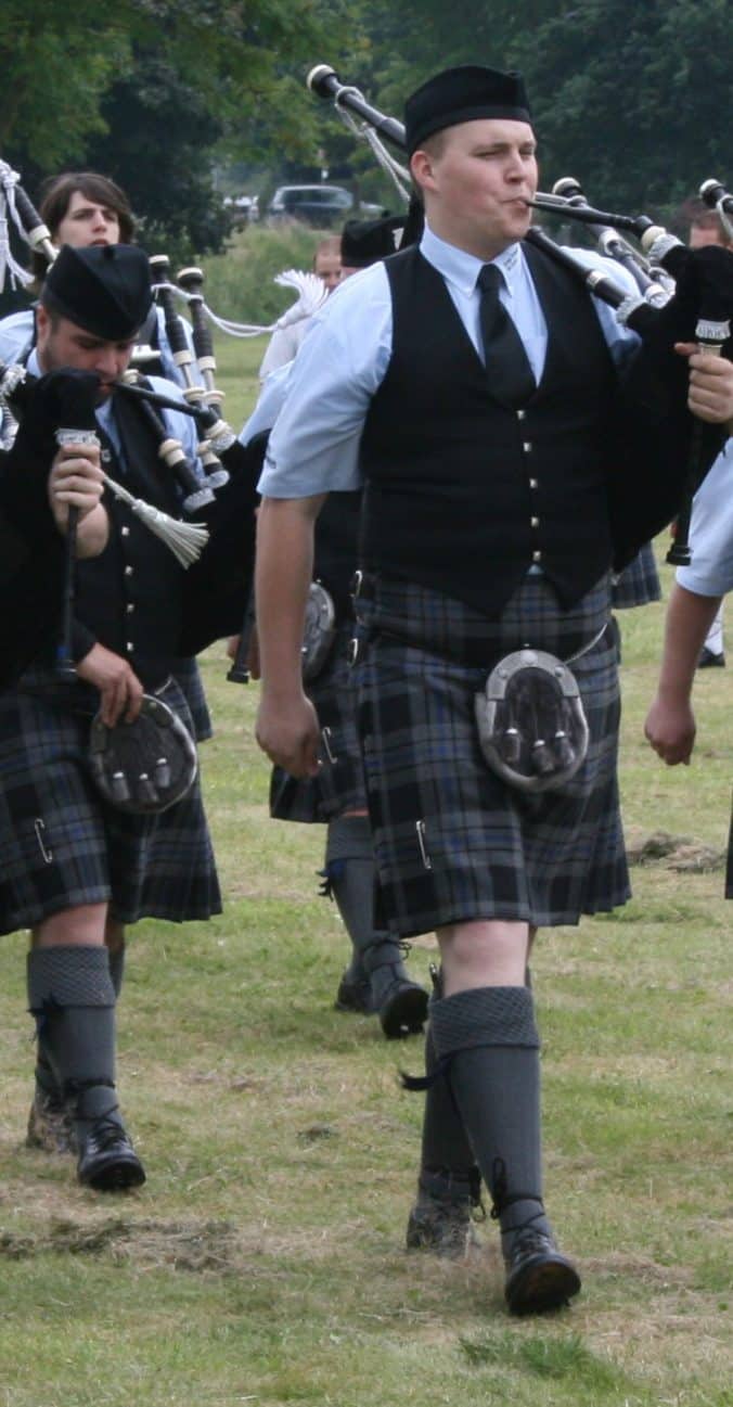 Björn Frauendienst als Mitglied der Rhine Power Pipe Band