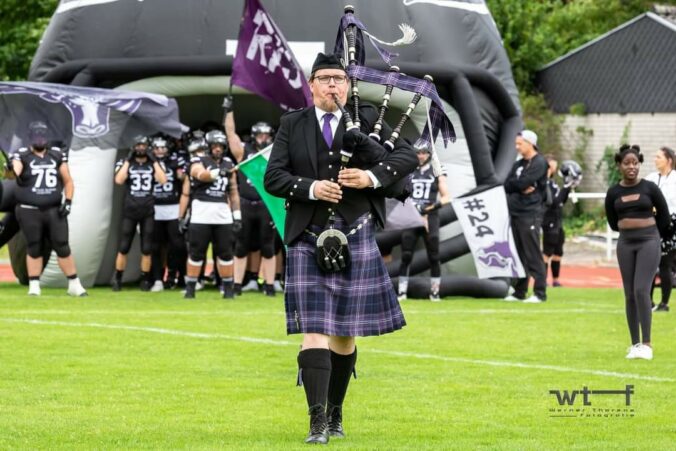 Dudelsackspieler Björn Frauendienst Langenfeld Longhorns